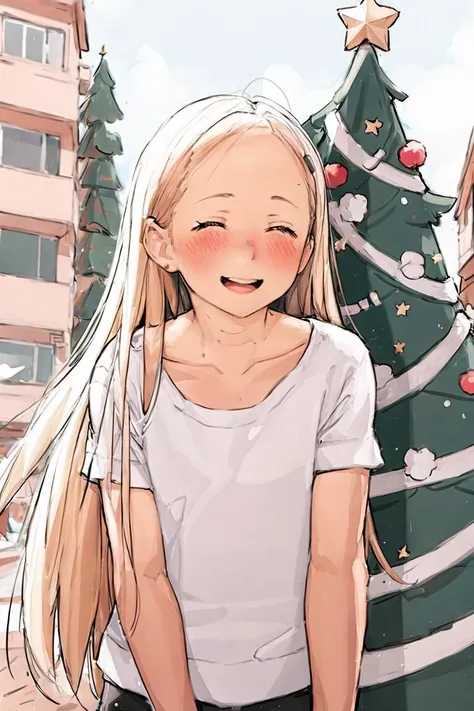 (masterpiece, best quality), <lora:luimi_v2.0:1> luimi, girl, long hair, blond hair, opened eyes, closed mouth, shirt, standing, blush, full body, closed eyes, open mouth, pigtail, smilinh, pants