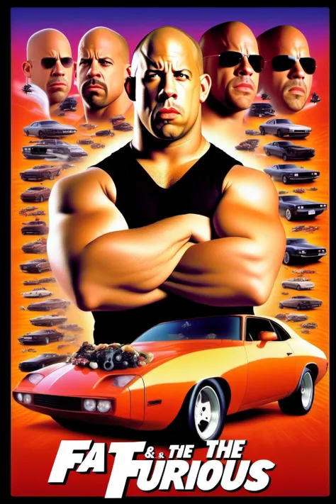 poster of The Fat & The Furious starring Vin Diesel, <lora:Movieer:1>