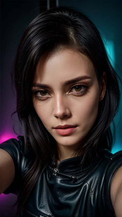 (Selfie Shot:1.5),(Overhead Shot:1.5),1man,37yo,bachelor,black gloves,black hair,black jacket,leather,leather gloves,leather jacket,short hair,solo,
Digital art,lineart made of bright neon lights,teal,magenta,neon_yellow,Specular Lighting,(masterpiece:1.2),best quality,(hyperdetailed, highest detailed:1.2),high resolution textures,perfect eyes,realistic iris of the eyes,eye focus,eyelashes,perfect skin,detailed skin,skin blemish,, full shot