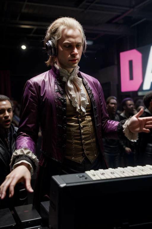 Wolfgang Amadeus Mozart on a rave, dxhr style