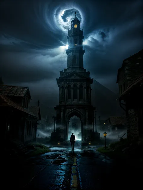 Dark gloomy street of mystic ancient town++, nighttime, after the rain, (glowing fog)1,2, muted colors, vintage, aesthetic, (Dark Fantasy)0,9, Otherworldly, Surreal, 16K, dreamy, dark mode, Starlight0,9, moonlight, Ambrotype, beautiful, masterpiece, highest quality, 32k, depth of field, best quality, cinematic, still, high contrast, dramatic lighting, atmospheric, volumetric lighting, perfect, HDR, absurdres, celestial, crystalline, natural wonder, expressive, nice looking, <lora:rMadArt3_NoiseOffset:0.5> <lora:ML:0.5>