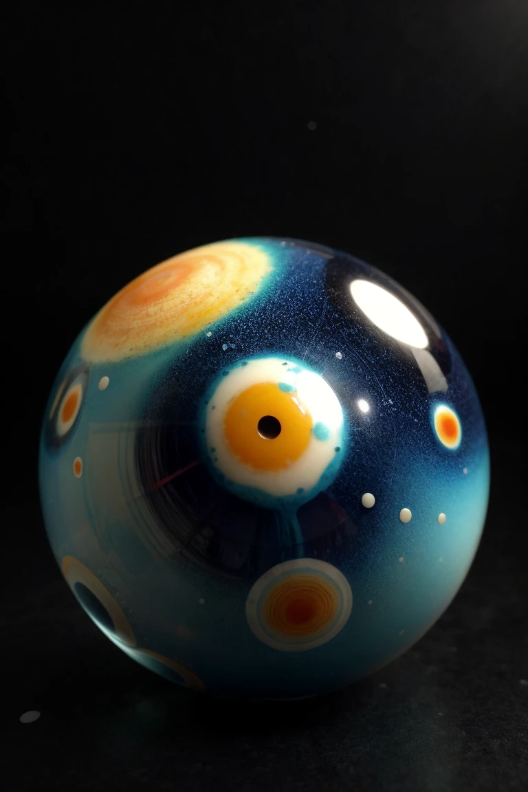 art by Yoshitaka Amano Soap Suds Forming Spheres: Extreme close-up of soap suds forming perfect spheres, resembling tiny planets with iridescent surfaces. (macro, abstract, iridescent, spherical)