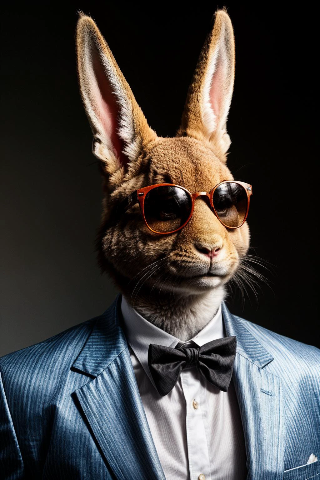 a gangster Rabbit (animal:1.45) with sunglassess