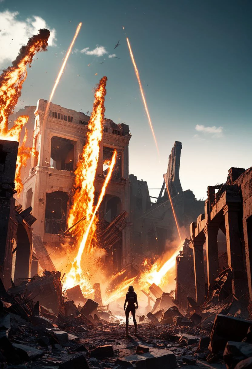 score_9,score_8_up,score_7_up,score_6_up,score_5_up,cute sad little robot in a post apocalyptic world, ruins, destruction, intricate details, ultra quality, (((nuclear explosion in background))), vivid, vibrant, funny