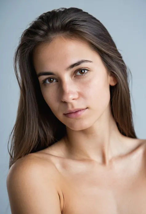 head and shoulders portrait, beautiful woman, (natural human skin with visible pores and minor blemishes:0.1)