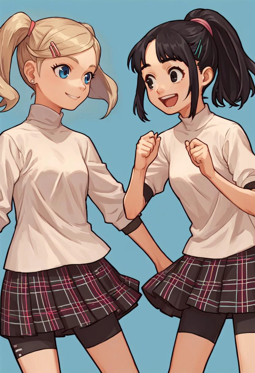 score_9, score_8_up, score_7_up, source_anime, ann takamaki, twintails, hairclip, blue eyes, smile