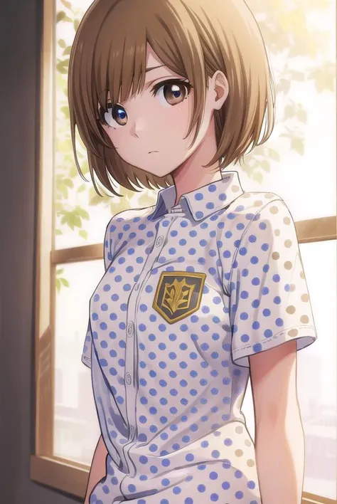 bleachyuzu, <lyco:bleachyuzu-lyco-nochekaiser:1>,
yuzu, short hair, brown hair, (brown eyes:1.5),
BREAK shirt, short sleeves, shorts, polka dot, white shorts,
BREAK looking at viewer, full body,
BREAK indoors, classroom,
BREAK <lyco:GoodHands-beta2:1>, (masterpiece:1.2), best quality, high resolution, unity 8k wallpaper, (illustration:0.8), (beautiful detailed eyes:1.6), extremely detailed face, perfect lighting, extremely detailed CG, (perfect hands, perfect anatomy),