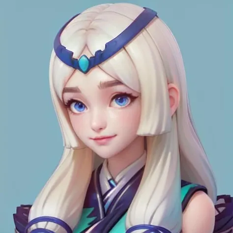 1girl, solo, looking at viewer, blue background, simple background, lips, closed mouth, upper body, parted bangs, nose, <lora:Kagura-OnmyoujiMaster:1>, <lora:3DMM_V12:1>