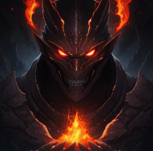 make a high quality, detailed face, anime, best quality, masterpiece, cinematic lights, detailed hands, animation, illustration, perfect face, <lora:neg4all_bdsqlsz_V3.5:1>, <lora:hyperdenoiser_v090:0.6>, <lora:hyperrefiner_v090:0.6>, <lora:Kronos_kr0n0:0.5> kr0n0, sparks, fire, lava, molten rock, roaring, rage, evil eyes, claws, <lora:dreamlookai_lora_db_bb89d853_ckp_9966b693_step_3000_Wesker:1> wesker