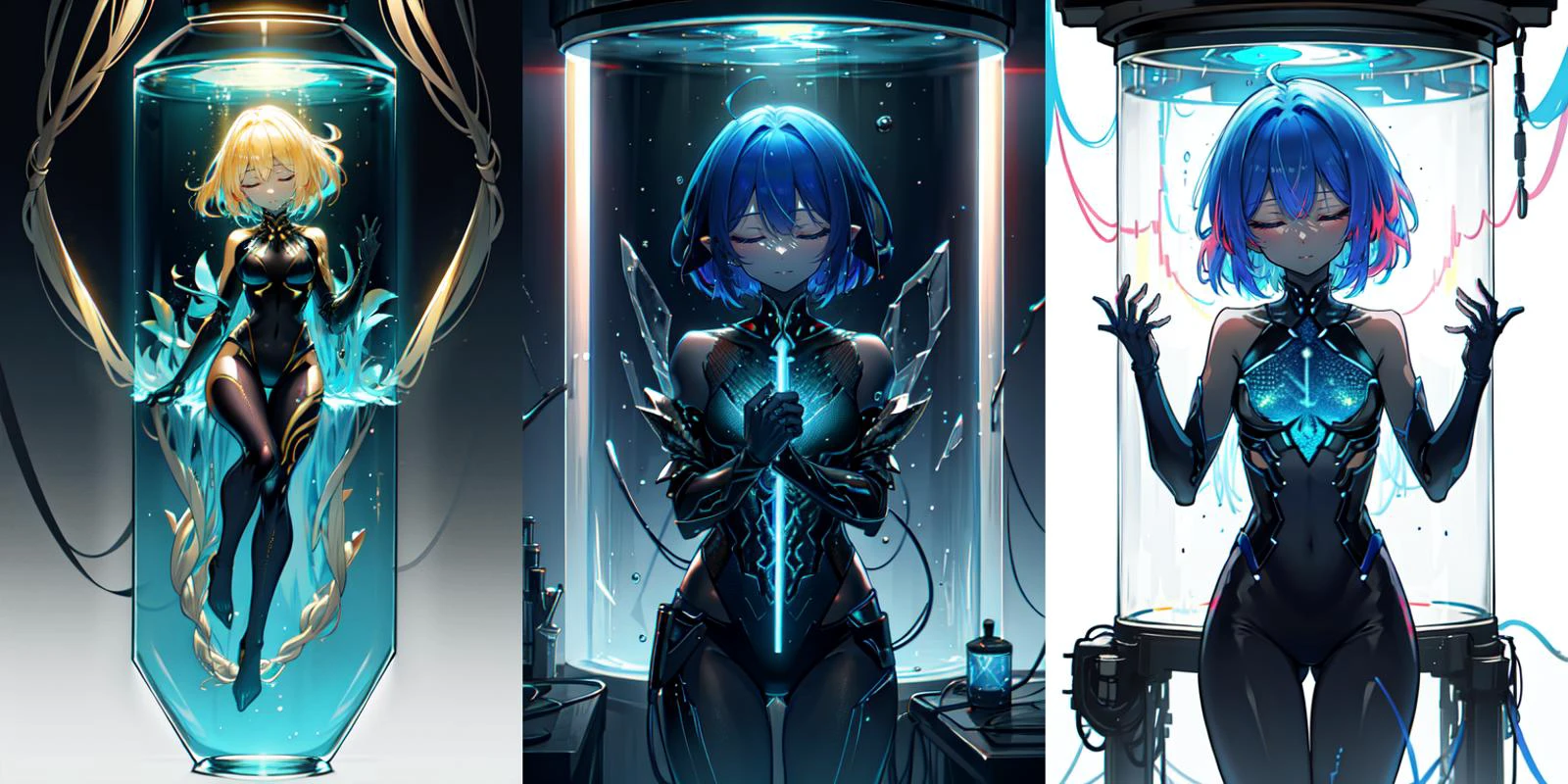 (otherworldly), highly insanely detailed, masterpiece, top quality, best quality, highres, 4k, 8k, RAW photo, (very aesthetic, beautiful and aesthetic), a beautiful elvish girl, (dark skin:1.2), nsfw,
baiyousou, airtight tube, Transparent tube, bubble, tank, Floating, Floating in liquid, Culture tank,
(closed eyes:1.2),
<lora:baiyousou_v1:0.5>,
__lazy-wildcards/prompts/hair__,
__lazy-wildcards/dataset/background-color__,
âââ