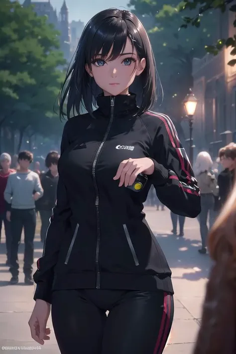 masterpiece, best quality, ultra-detailed, cinematic lighting, (facial details), Canon EOS R5 Mirrorless Camera, (depth of field:1),
1girl, photorealistic,  beautiful detailed eyes, black, (clear image), look at viewer,  tracksuit, romance,  magic realism, cyborg, group of friends having fun at the park,
<lora:epiNoiseoffset_v2:1>