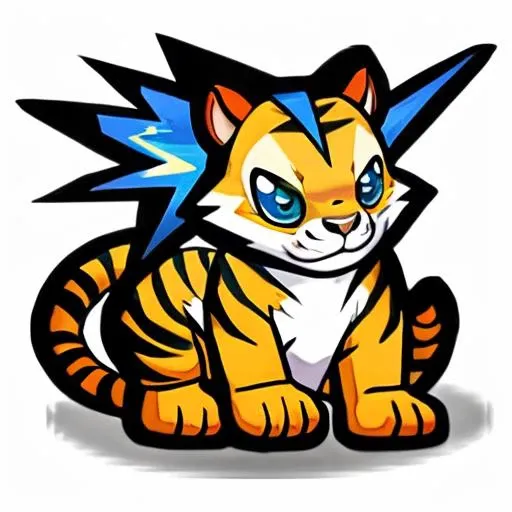 _color_1 tiger, reasonable structure,high resolution, game icon,weel structured,high quality, best quality, masterpiece,
lightning,wing,
(white background),2D,Clear priorities,
cartoon style <lora:xiaojingling:1>