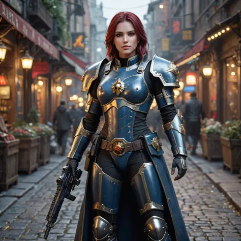 full body shot of sexy warhammer 40k soldier
, detailed face, detailed background, cinematic atmosphere,(hyperdetailed photography:1.3), epic, awardwinning, masterpiece, beautiful detailed, sharp focus, 35nm dof, bokeh, raytracing, octane render, trending on artstation,