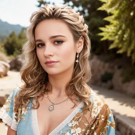<lora:br13l4rs0n:0.9>, a Realistic Portrait of a br13l4rs0n woman with brown eyes and blonde Hair style, looking at viewer, jewelry, sitting, earrings, outdoors, blurry, casual lips, sleeves past wrists, rock wall, realistic, soft lighting, professional Photography, Photorealistic, detailed eyes, RAW, analog, sharp focus, 8k, HD, DSLR, high quality, Fujifilm XT3, film grain, award winning, masterpiece