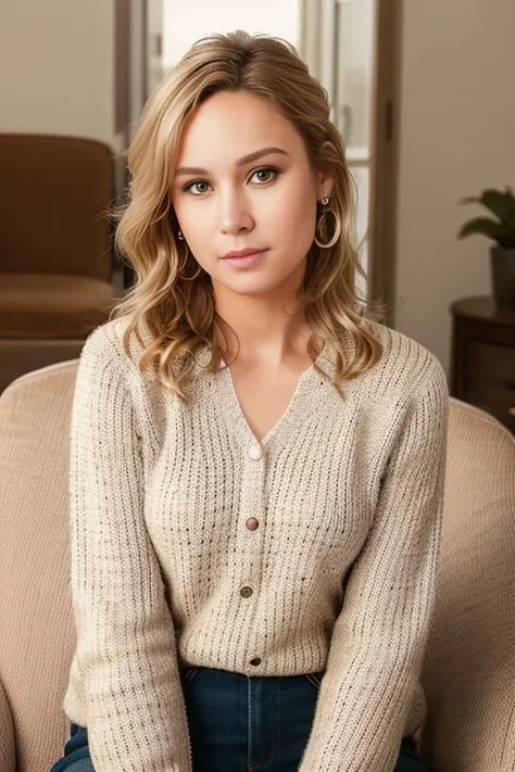 <lora:br13l4rs0n:0.9>, a Realistic full body Portrait of a br13l4rs0n woman with brown eyes and blonde Hair style, looking at viewer, jewelry, sitting, earrings, indoors, blurry, sweater, lips, sleeves past wrists, window, chair, couch, head rest, realistic, white sweater, soft lighting, professional Photography, Photorealistic, detailed eyes, RAW, analog, sharp focus, 8k, HD, DSLR, high quality, Fujifilm XT3, film grain, award winning, masterpiece