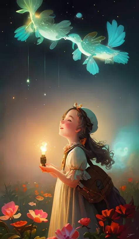 a surreal Bioluminescent, very very very cute Silene in a happy world by Daniel Merriam, Trending on Artstation, oil on Canvas by Elena Zhurikhina and Goro Fujita and Charlie Bowater, octane render, 4k, 8k, HD,