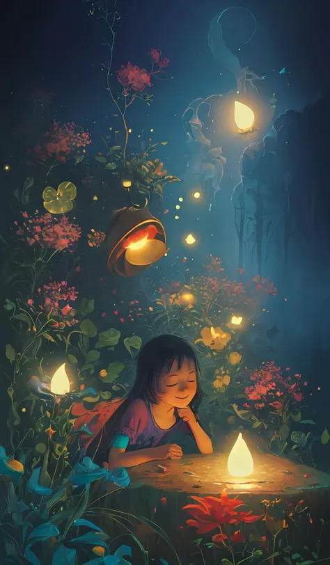 a surreal Bioluminescent, very very very cute Silene in a happy world by Daniel Merriam, Trending on Artstation, oil on Canvas by Elena Zhurikhina and Goro Fujita and Charlie Bowater, octane render, 4k, 8k, HD,