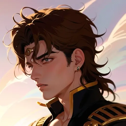 <lora:ashvastyle:1> anime, ashva style, ((solo)),(masterpiece),(best quality:1.0), (ultra highres:1.0), detailed illustration, male, dramatic lighting, perfect face, brown eyes, painting, detailed artstyle, brown hair, crown