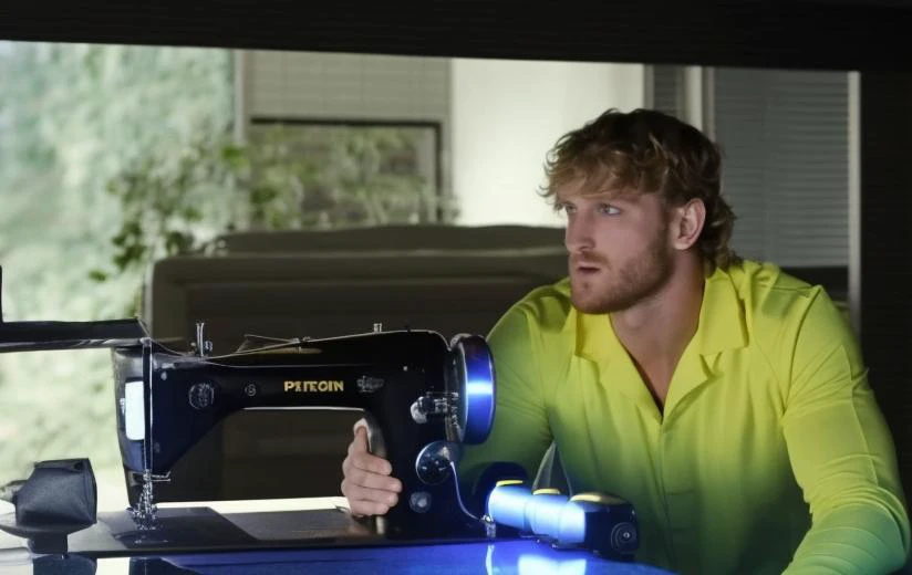 <lora:Logan Paul - Trigger with Loganpaul Person:1> loganpaul person, film footage fending off a possessed Sewing Machine. science fiction epic directed by David Lynch