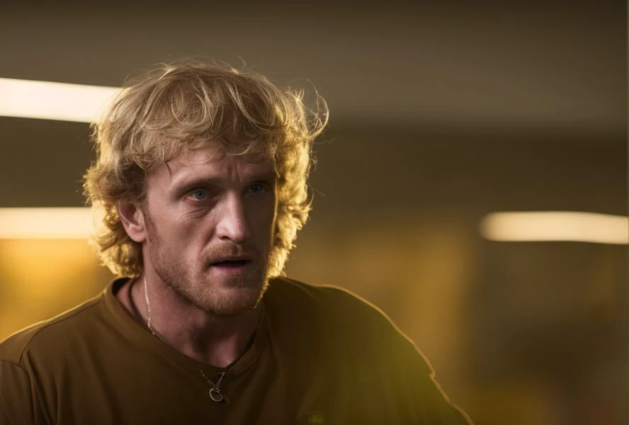 <lora:Logan Paul - Trigger with Loganpaul Person:1> loganpaul person (Angry confused old demented man:1.3), Film footage, in a comedy film about a city under siege by giant monsters BREAK Gymnasium ,BREAK intricate cinematography, high quality award winning movie footage. Spotlight, (Angry confused old demented man:1.3)