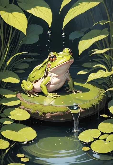 A mesmerizing artwork that explores the beauty and complexity of an object, frog, environmental light, Static, Tetradic, <lora:epiNoiseoffset_v2Pynoise:2>