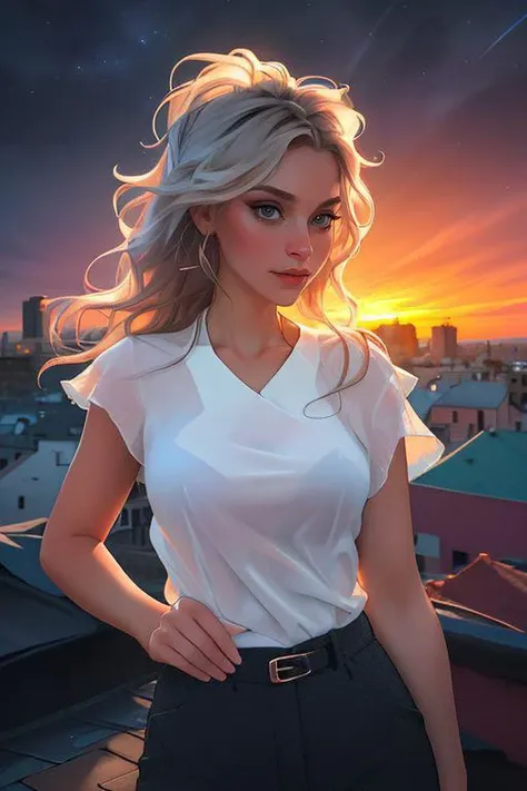 DEN_mommacelinex_OF,
((cityscape:1.2) scene posing on the (rooftops:1.2) at (sunset:1.2) wearing clothes, wearing trousers and a top, (plain top:1.2), (top:1.2), (trousers:1.2), (cityscape:1.2), (night time sunset sky:1.3), (dark:1.1), (evening:1.2), vibrant sky colours:1.2),
bokeh, f1.4, 40mm, photorealistic, raw, 8k, textured skin, skin pores, intricate details <lora:epi_noiseoffset2:1>, epiCRealism <lora:ClothingAdjuster3:-1>