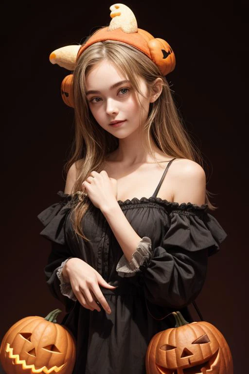 1girl, hand_holding_pumpk