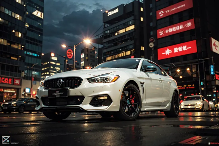 hyper realistic,metal,professional photo of a futuristic muscle car with multiple modifications, large wheels, driving, cybernetic hood, cyber car parts, front pop up headlights, science fiction, sci-fi scenario, (night), natural light, cyberpunk, futuristic city, cyberpunk city, neon signs, highly detailed, (highly detailed background), multiple buildings in the background, detailed textures, wide angle, 8k, HDR, professional photoshoot, high quality photo, realistic photo, realistic shadows, detailed shadows, realistic proportions,film grain, raw photo,(front), <lora:Velvia1:0.4>