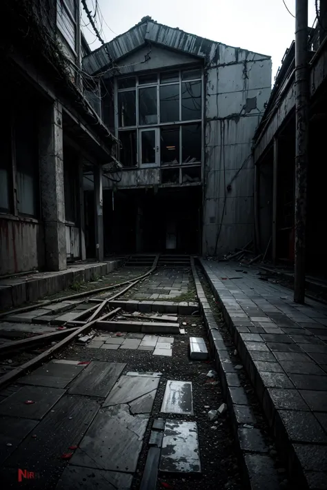 ((Best quality)), ((masterpiece)), abandoned brutalist architecture of Pripyat,(blood rain), hyper realistic DSLR photo, Nikon D5 <lora:add_detail:1>,black,dark,mist,horror,(resident evil), <lora:Velvia1:0.35>, <lora:LowRA:0.15>