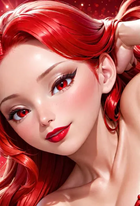 boa hancock, happy, glossy skin, lipstick, kiss, lips, red cheeks, looking at viewer, shimmering eyes, hand on hair,
Perfect Hands, Fixhand, ah1