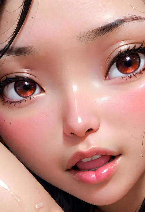asian woman, mascara, eyeliner, eyes half closed, soft lips, big lips, (sad, sad smile), (extreme close up of lips), looking at the viewer, facing the viewer, center shot, soft, glossy, oily, lip bite, kiss, ((no hands)),
pureerosface_v1, FastNegativeV2, Fixhand, Perfect Hands, ah1