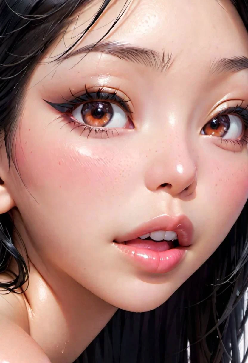 sexy sensual asian woman, mascara, eyeliner, eyes half closed, soft lips, big lips, (sad, sad smile), tongue on lips, (extreme close up of lips), looking at the viewer, facing the viewer, center shot, soft, glossy, oily, lip bite, kiss, ((no hands))
pureerosface_v1, FastNegativeV2, Fixhand, Perfect Hands, ah1