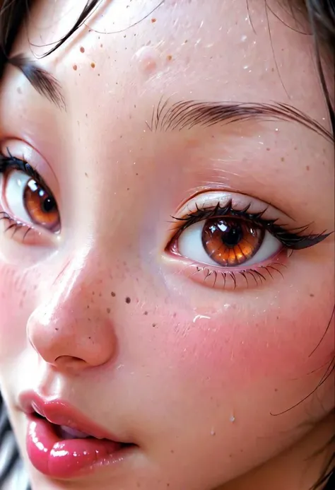 asian woman, mascara, eyeliner, eyes half closed, freckles, soft lips, big lips, (sad, sad smile), tongue on lips, (extreme close up of lips), looking at the viewer, facing the viewer, center shot, soft, glossy, oily, lip bite, kiss, ((no hands))
pureerosface_v1, FastNegativeV2, Fixhand, Perfect Hands, ah1