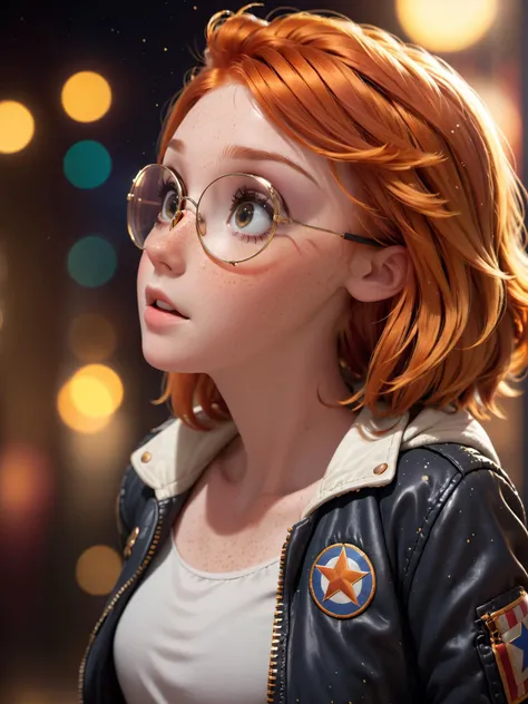 breathtaking cinematic photo cinematic film still young female with orange hair, freckles, wearing old pilot googles and pilots jacket, shallow depth of field, vignette, highly detailed, high budget Hollywood film, bokeh, cinemascope, moody, epic, gorgeous, film grain, 35mm photograph, film, bokeh, professional, 4k, highly detailed, masterpiece, award-winning, professional, highly detailed, detailed skin texture, (blush:0.5), (goosebumps:0.5), subsurface scattering