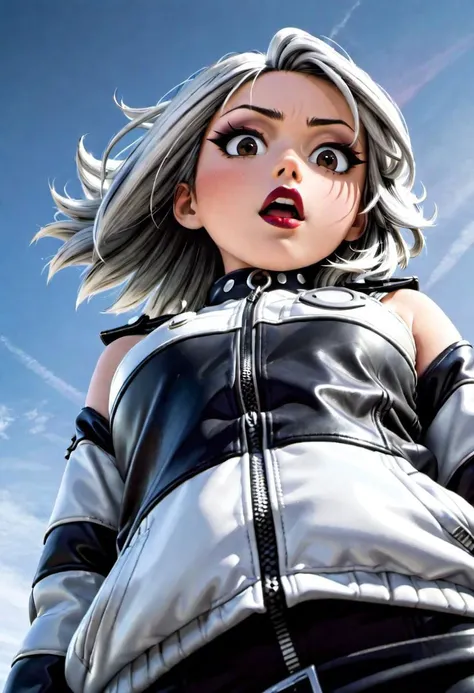 by Katsuhiro Otomo, by Akira Toriyama, (1980s anime:1.6), a woman, ((hand on waist)), (looking at the viewer:1.1), black-to-white gradient hair, (shoulder length hair:1.1), gothic makeup, shaggy hair, futuristic long collar black-silver leather jacket, cocky, dark lipstick, symmetrical, close up, (from below:2.5), fish eye lens, hazy surrounding, futuristic, cyberpunk, impactful, concept art, (purple-pink-light blue neon background:1.7), (masterpiece, high quality:1.1), (highly intricate details:1.1), (best quality:1.1) (8K, UHD:1.1),
Perfect Hands, Fixhand, ah1