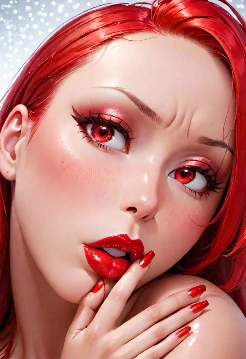 boa hancock, pouting, glossy skin, lipstick, kiss, lips, red cheeks, looking at viewer, shimmering eyes, hand on chin,
Perfect Hands, Fixhand, ah1