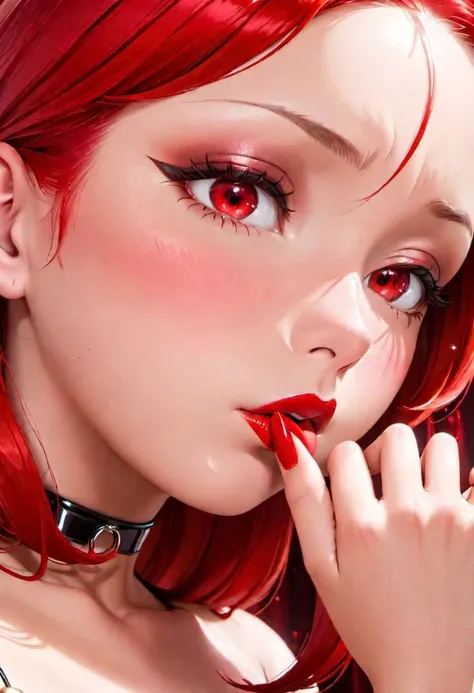 boa hancock, sad, glossy skin, lipstick, kiss, lips, red cheeks, looking at viewer, shimmering eyes, hand on chin,
Perfect Hands, Fixhand, ah1