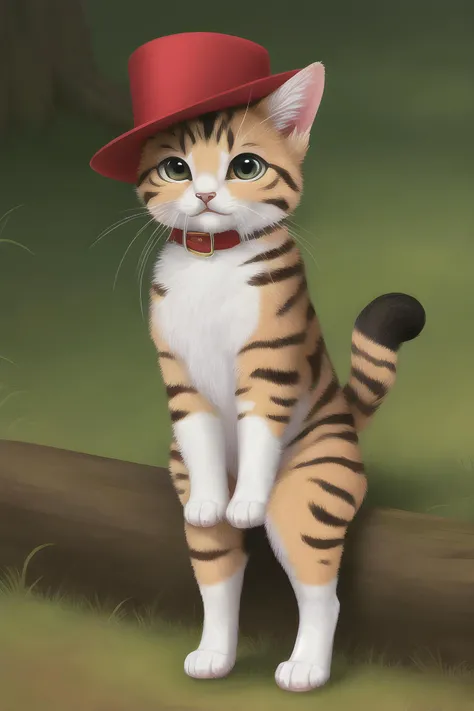 (((masterpiece))), (((best quality))), ((highly detailed)), (8k portrait of a cute small cat with hat), (royal pose), (noble cat), (digital art)