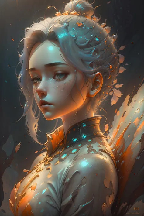 orange00d, art by David Wiesner, 3d blender render, side view shot of a Masterpiece Woman, Gray hair styled as Low fade, at Golden hour, Depth of field 270mm, <lora:orange00d-000008:1>