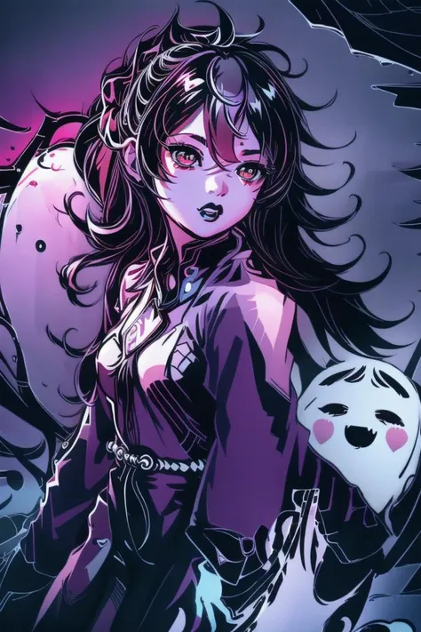 <lora:hutao_v2:1.1>,hu tao(genshin impact),(two side ponytails:1.2),symbol shaped pupils,<hypernet:neoNoir_BETAV09:0.8>,(neon noir style:1.2),vibrant colors,futuristic design,contrast between dark and bright,(perfect body:1.2),stylized character,high detail,soft gradient,black lips,(pale colors:1.2),boo tao,, extremely high quality RAW photograph, high contrast, true black shadows, colorful, relistic light, soft light, soft shadows, clear image, digital art, perfect art, detailed background, intricate, Exquisite details and textures, highly detailed, ultra detailed photograph, warm lighting, artstation, 4k, sharp focus, high resolution, detailed skin, detailed eyes, 8k uhd, dslr, high quality, film grain, Fujifilm XT3, ((photorealistic)), ((realistic)), ((cinematic)), ((extremely detailed)), ((best quality)), ((Unity 16K)), ((HDR)), ((masterpiece)),
