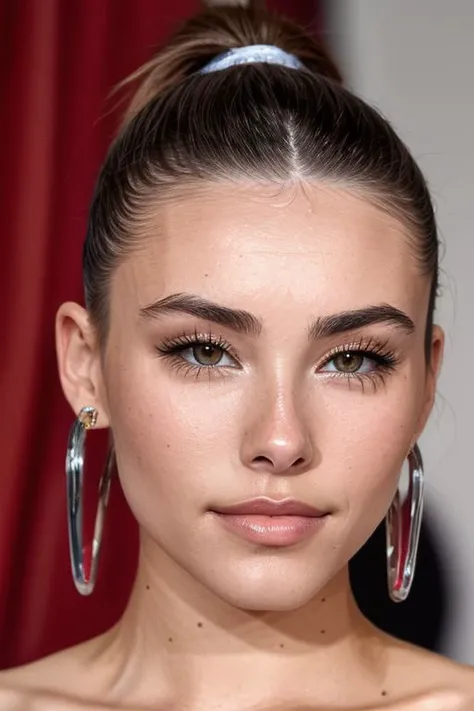 (CR-MadisonBeer-futurafree:0.9), (face closeup:1.0) photo of woman in grey studio, (slick undercut hair:1.0), (oiled shiny skin:1.0),
8k UHD highres, high quality,