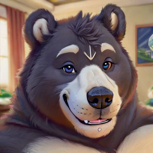 Amicus, Bear, Happy, bedroom, Detailed eyes, focus face, brasil