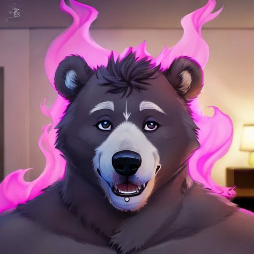 Amicus, Bear, Happy, bedroom, Detailed eyes, focus face, Headshot, gore, Ghost, Death