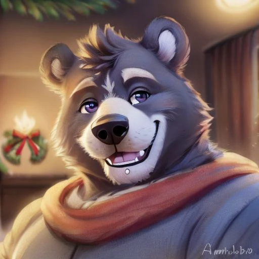 Amicus, Bear, Happy, bedroom, Detailed eyes, focus face, Christmas