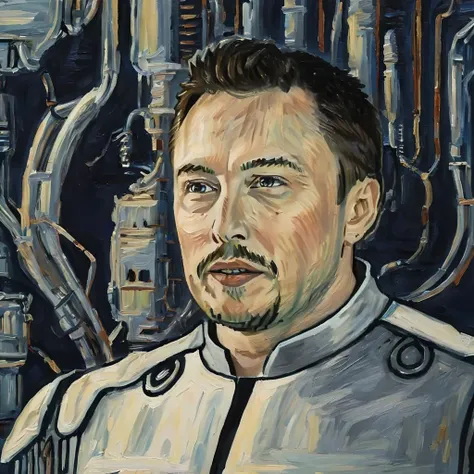 <lora:vncnt:1>, vncnt style, elon musk as a robot
