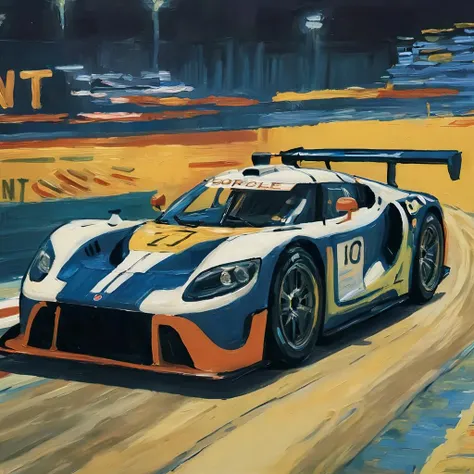 <lora:vncnt:1>, a race car, race track, gt racing, in the style of vncnt