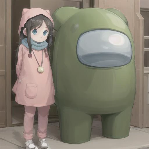 1girl as amongus, amongus, tokyo city, twintail, cute <lora:amongus:0.8>