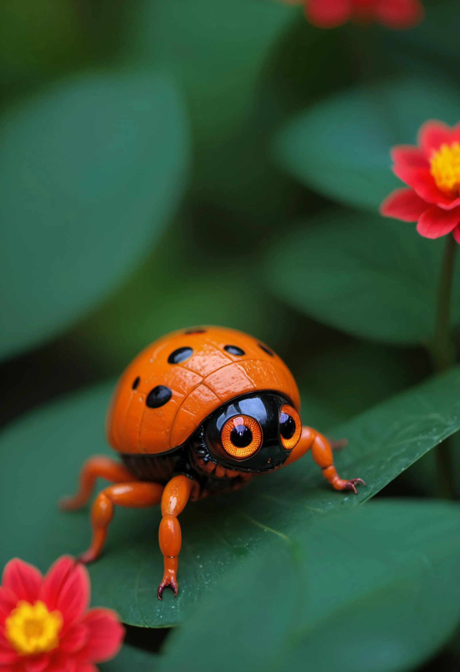flir heatmap, Colorful, vibrant, high contrast, bizarre, diffused light, depth of field, HDR, award-winning photography, very detailed eyes, a cute globby gross little creature, macro photo