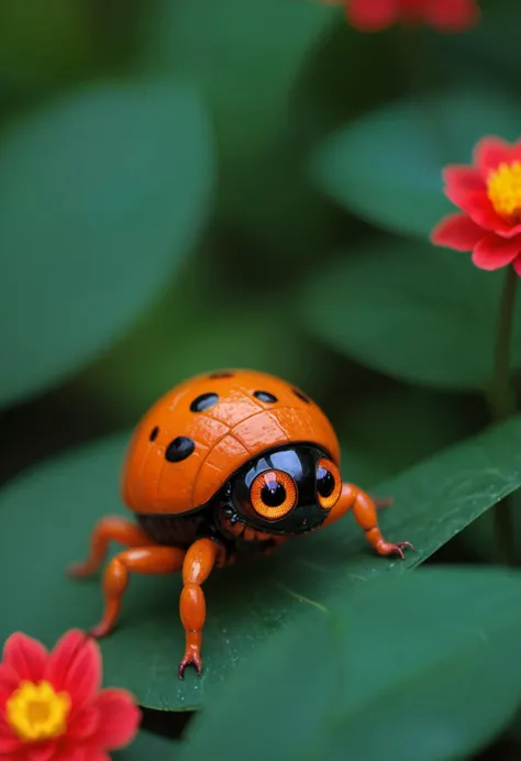 flir heatmap, Colorful, vibrant, high contrast, bizarre, diffused light, depth of field, HDR, award-winning photography, very detailed eyes, a cute globby gross little creature, macro photo