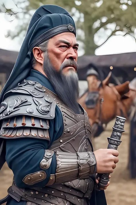 photo of a (men),<lora:lu_20230618023935:0.8> ,very Long beard,grizzled beard,serious look , (closeup:1.2),,armored,holding falchion,standing,red horse,
masterpiece,intricate detail,highest texture,best quality,unreal enginee 5,8k,